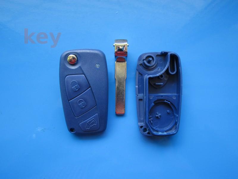 Carcasa cheie Fiat 3 butoane albastru cu lamela SIP22